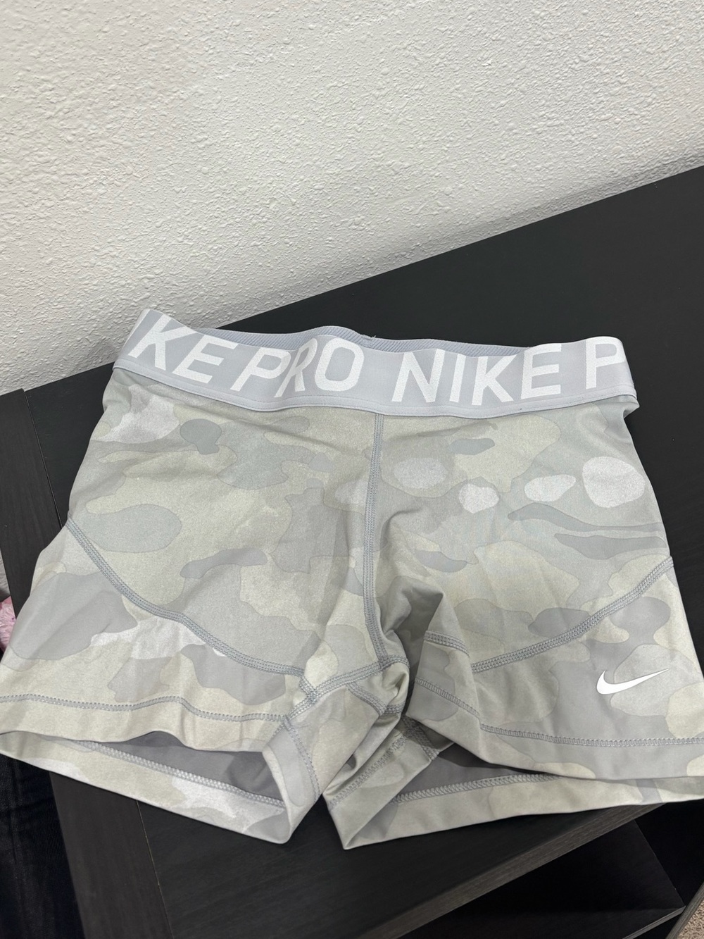 Nike Light Gray Dri-FIT Compression Shorts with Branded Waistband
